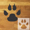 Wolf Paw Print design mockup with inset of the stencil sheet