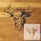 Bull Head Mascot Stencil design mockup with inset of the stencil sheet
