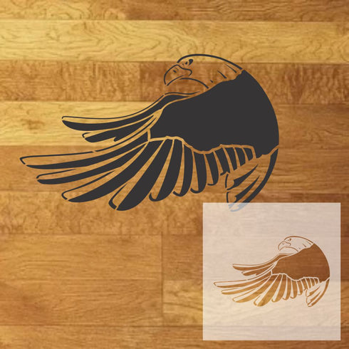 Eagle Landing Stencil  design mockup with inset of the stencil sheet