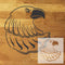 Eagle Head Stencil design mockup with inset of the stencil sheet