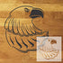 Eagle Head Stencil design mockup with inset of the stencil sheet