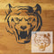 Bear Head Forward Face Stencil  design mockup with inset of the stencil sheet
