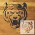 Bear Head Forward Face Stencil  design mockup with inset of the stencil sheet