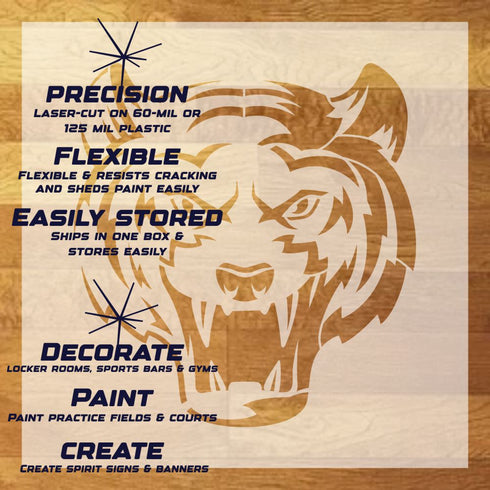 Bear Head Face Forward Stencil Sheet with key highlights of the design and how it can be used.