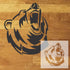 Roaring Bear Stencil design mockup with inset of the stencil sheet