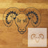 Ram Head 1 Stencil design mockup with inset of the stencil sheet