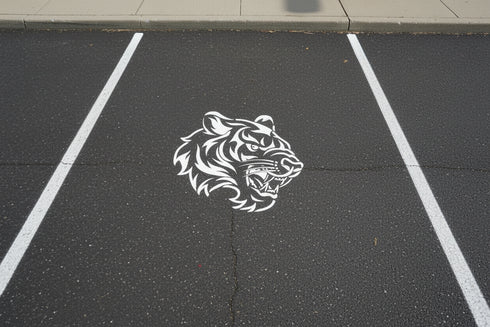 Tiger Head Mascot Stencil by Stencil Ease