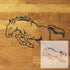 Leaping Bronco design mockup with inset of the stencil sheet