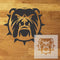 Bulldog Stencil design mockup with inset of the stencil sheet