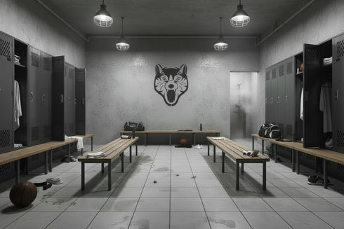 Wolves Mascot Athletic Stencil by Stencil Ease