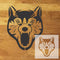 Wolves Mascot Stencil design mockup with inset of the stencil sheet