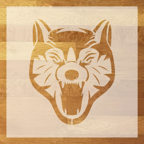 Wolves Mascot Athletic Stencil
