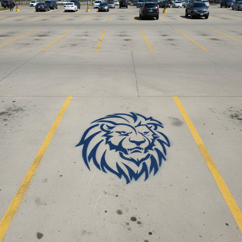 Lions Mascot Athletic Stencil by Stencil Ease