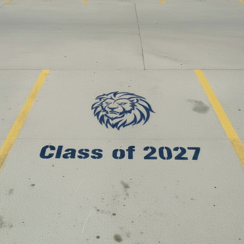 Lions Mascot Athletic Stencil by Stencil Ease