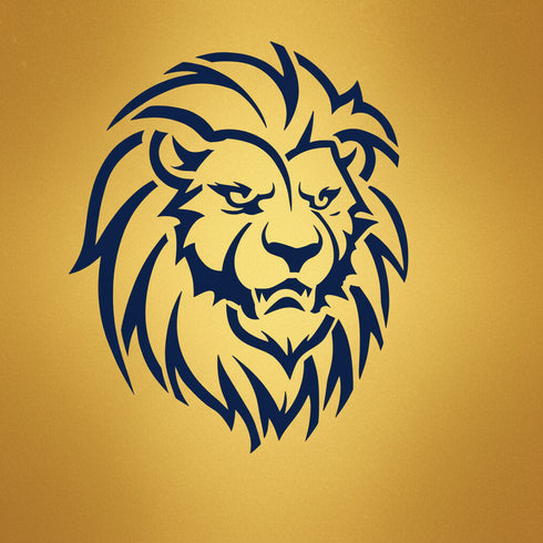 Lions Mascot Athletic Stencil