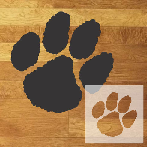Tiger Paw design mockup with inset of the stencil sheet