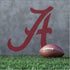 Football with a large red 'A' logo on a textured gray background