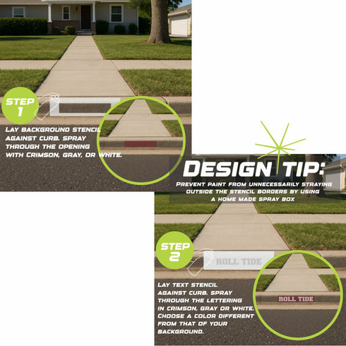 Roll Tide Curb Painting Stencil