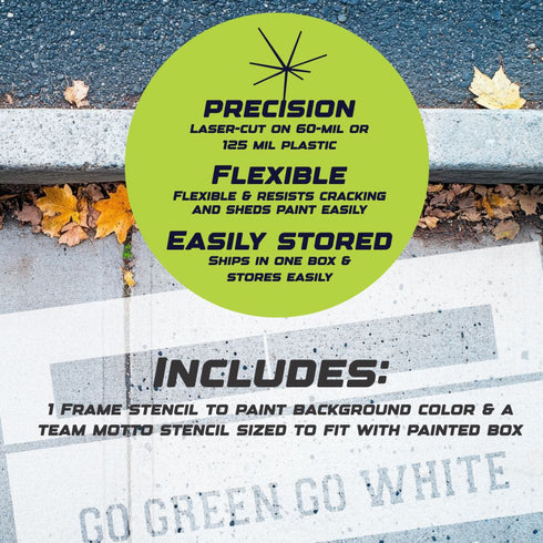 Go Green Go White Curb Painting Stencil