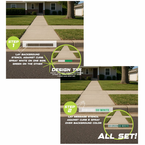 Go Green Go White Curb Painting Stencil