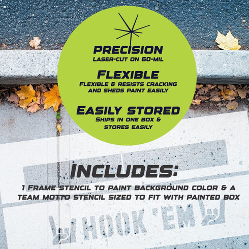 Hook 'Em Curb Painting Stencil