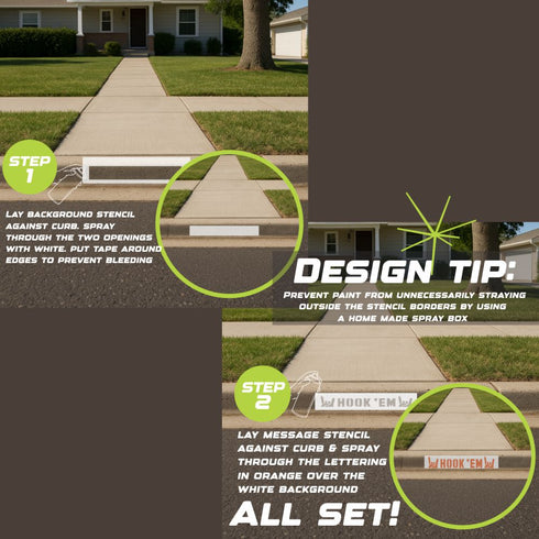 Hook 'Em Curb Painting Stencil