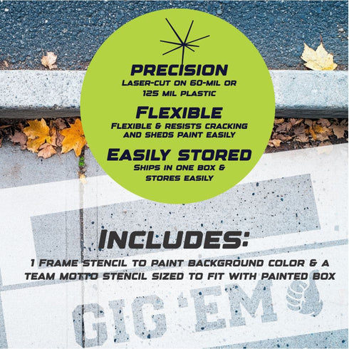 Gig 'Em Curb Painting Stencil