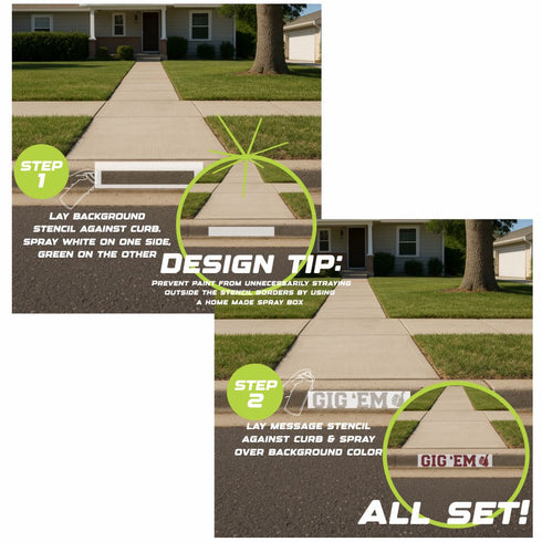 Gig 'Em Curb Painting Stencil