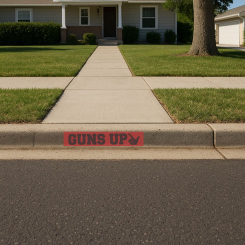 Guns Up Curb Painting Stencil