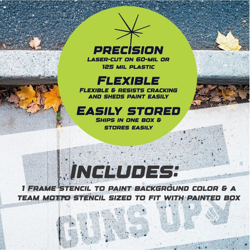 Guns Up Curb Painting Stencil