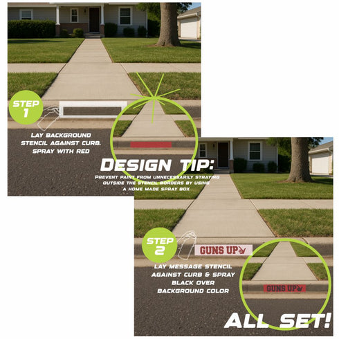 Guns Up Curb Painting Stencil