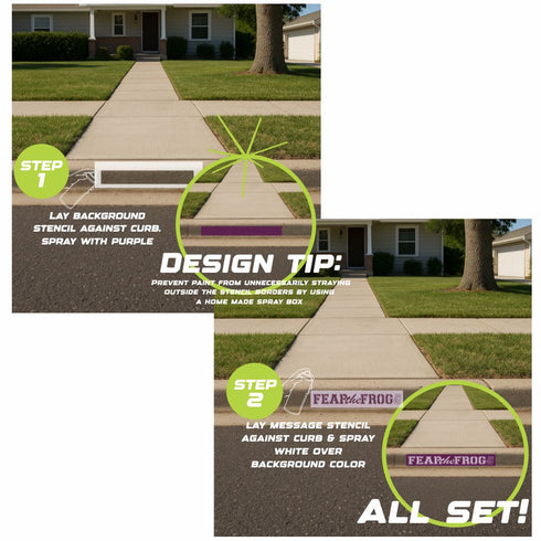 Fear the Frog Curb Painting Stencil