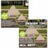 Instructions for using stencils to paint a driveway with text and images of the process.
