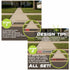 Instructions for using a stencil to paint text on a sidewalk, with a house and driveway in the background.