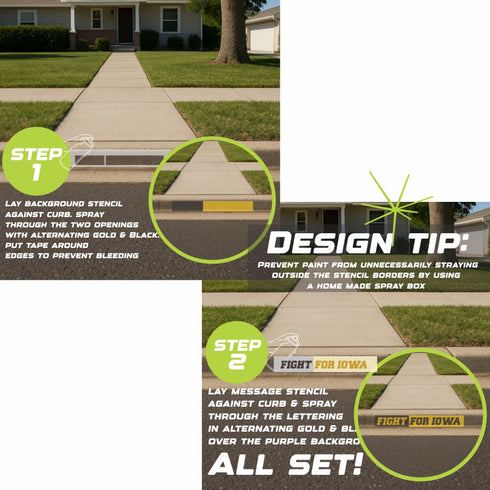 Fight for Iowa Curb Painting Stencil