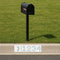 Black mailbox on a grassy area with a white address sign displaying '1234'.