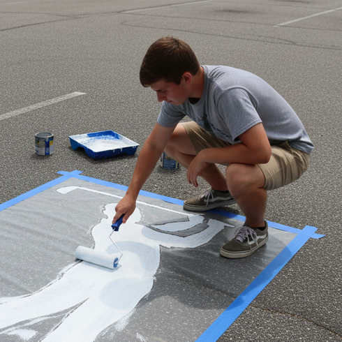 Men's Golf Player Parking Space Stencil