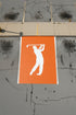 Golfer stencil painted onto a high school parking space.