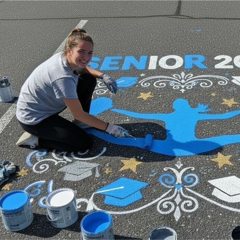 Cheerleading Parking Space Stencil