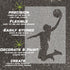 Promotional graphic for a product related to parking spots with text and a silhouette of a person holding a basketball.