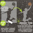 Instructions for creating a basketball-themed stencil design on pavement.