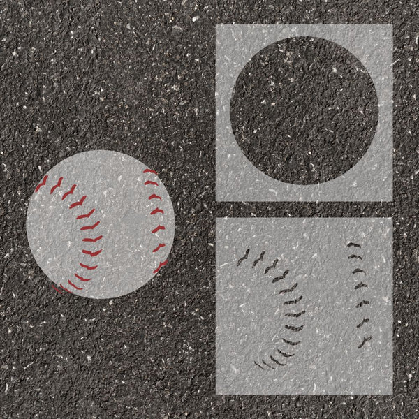 Baseball and softball 2 part parking space stencil.