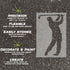 Details about the golf player silhouette stencil.