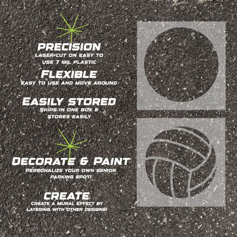 Details about the volleyball 2 overlay parking space stencil.