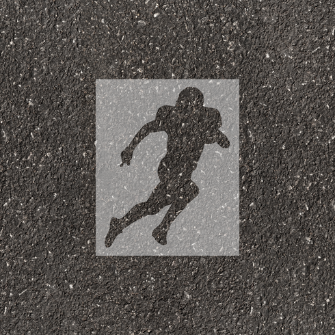 Football Player Parking Space Stencil