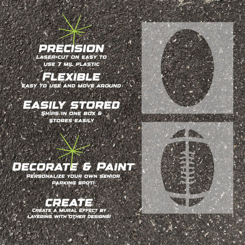Details about the football 2 overlay parking space stencil.