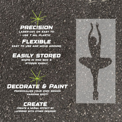 Details about the ballet silhouette stencil.