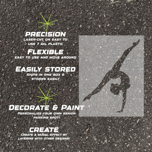 Details about the gymnast silhouette stencil.