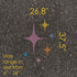 Retro Stars parking space stencil with measurements on pavement.
