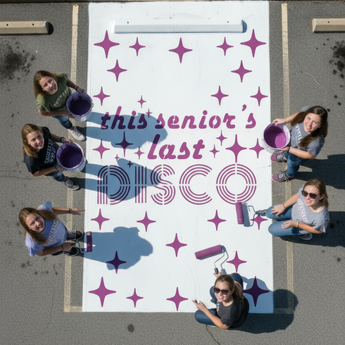 Senior’s Last Disco Parking Space Stencil